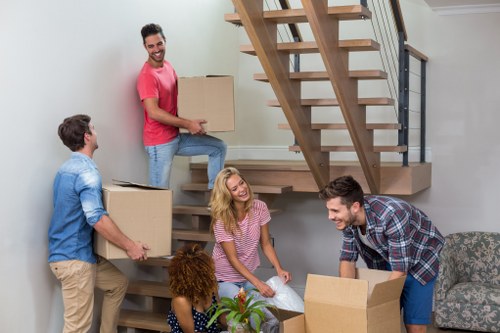 Local moving team navigating Brixton streets with a van during a house move