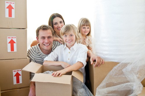 Packed moving boxes ready for a Brixton house removal