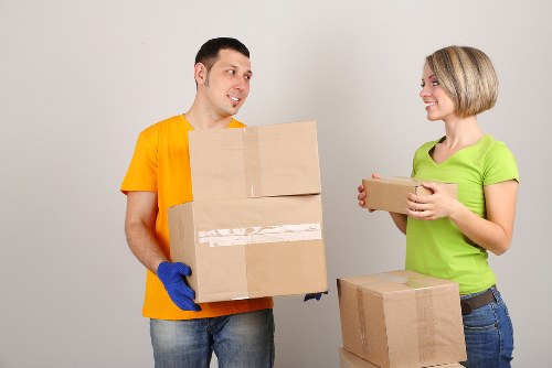 Packed household items prepared for a man and van removal service