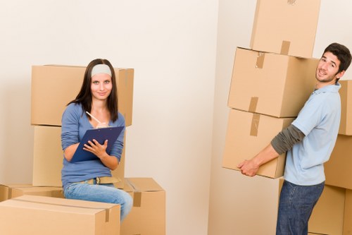 Careful packing of fragile household items in Brixton